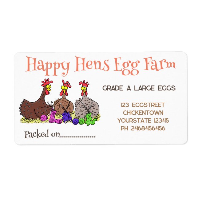 Cute funny chickens cartoon egg carton (Front)