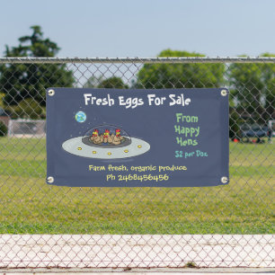 Cute funny chickens cartoon eggs for sale sign