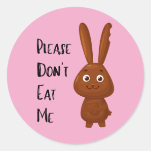 Cute Funny Chocolate Easter Bunny Stickers