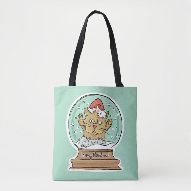 Cute Funny Christmas Cat bags (Front)