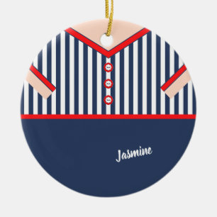 Cute Funny Clown Suit Caricature Personalised Ceramic Tree Decoration