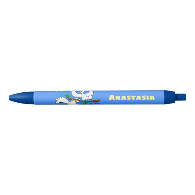 Cute funny cockatoo birds cartoon black ink pen (Front)