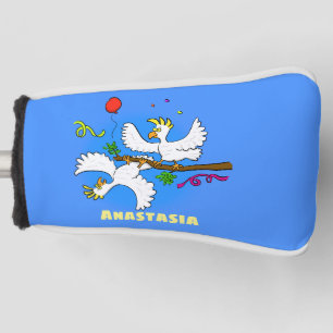 Cute funny cockatoo birds cartoon golf head cover