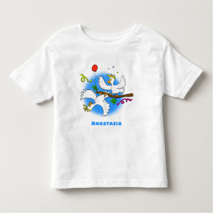 Cute funny cockatoo birds cartoon toddler T-Shirt