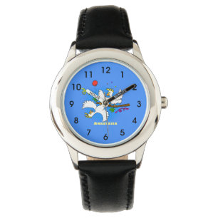 Cute funny cockatoo birds cartoon watch