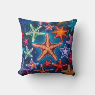 Cute funny colourful little Starfish in the sea  Cushion