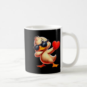 Cute Funny Cool Duck Dabbing Heart Valentines Day Coffee Mug