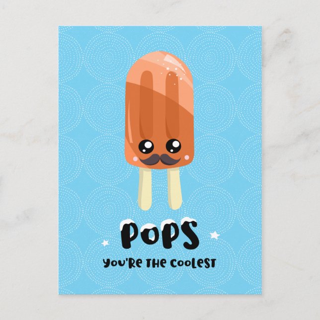 Cute Funny Coolest Popsicle Father's Day Postcard (Front)