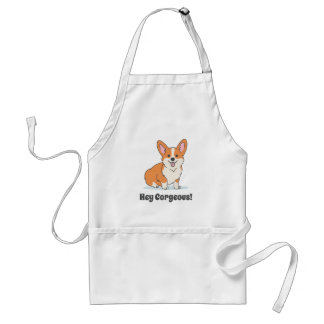 Cute Funny Corgi Puppy - Hey Corgeous Standard Apron