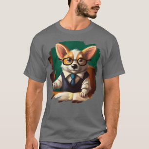 Cute Funny Corgi Teacher Professor School Dog T-Shirt