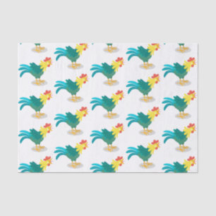 Cute funny crowing rooster cartoon illustration tissue paper