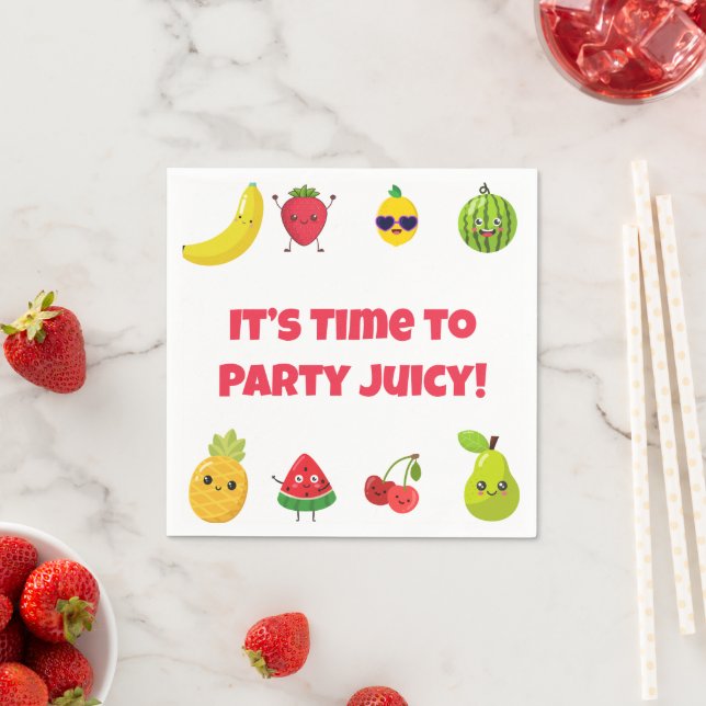Cute Funny Custom Funny Fruit Kid Birthday Party   Napkin (Insitu)