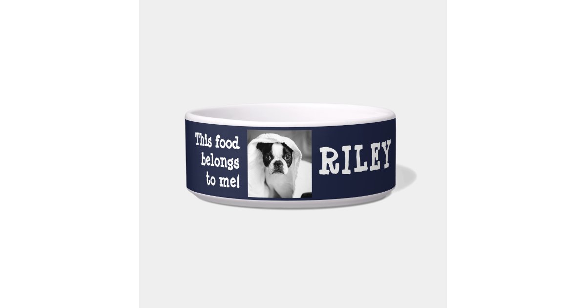 Cute Funny Custom Pet Dog Photo & Pet Name Bowl Zazzle.co.nz