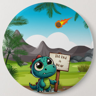 cute, funny dinosaur 6 cm round badge