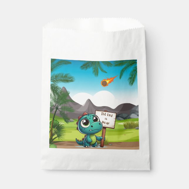 cute, funny dinosaur favour bags (Front)