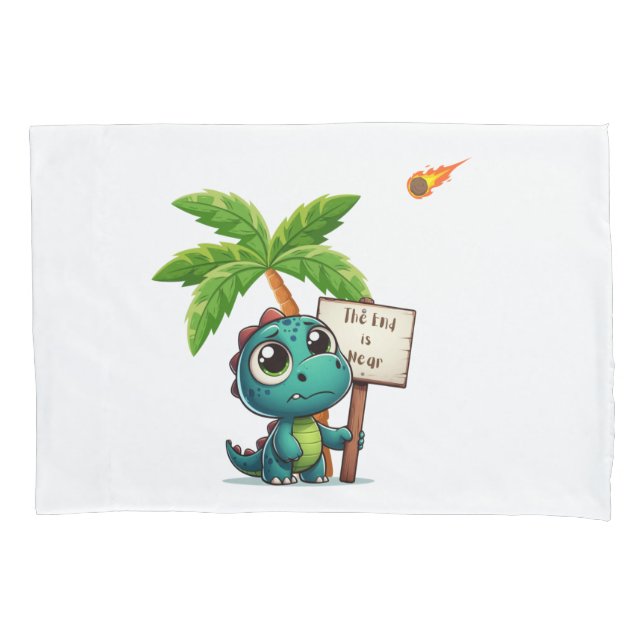 cute, funny dinosaur  pillowcase (Front)