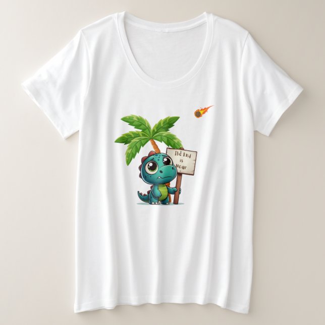 cute, funny dinosaur plus size T-Shirt (Design Front)