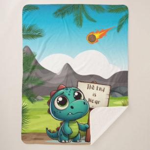 cute, funny dinosaur sherpa blanket
