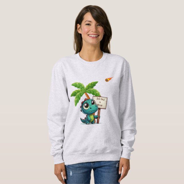 cute, funny dinosaur sweatshirt (Front Full)