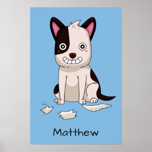 Cute  & Funny Dog custom name & colour poster