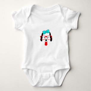 Cute Funny Dog Head Drawing Baby Bodysuit