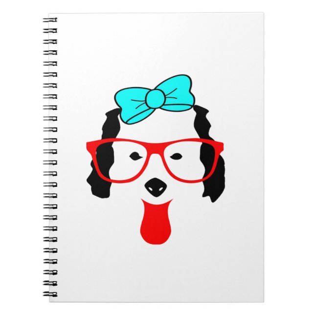 Cute Funny Dog Head Drawing Notebook (Front)