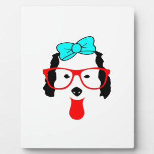 Cute Funny Dog Head Drawing Plaque