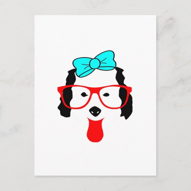 Cute Funny Dog Head Drawing Postcard (Front)