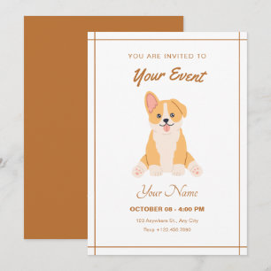 Cute funny dog  invitation