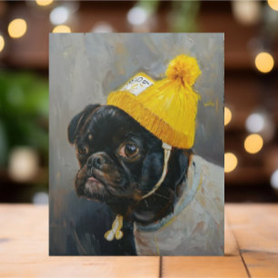 CUTE FUNNY DOG OIL PAINTING POSTCARD