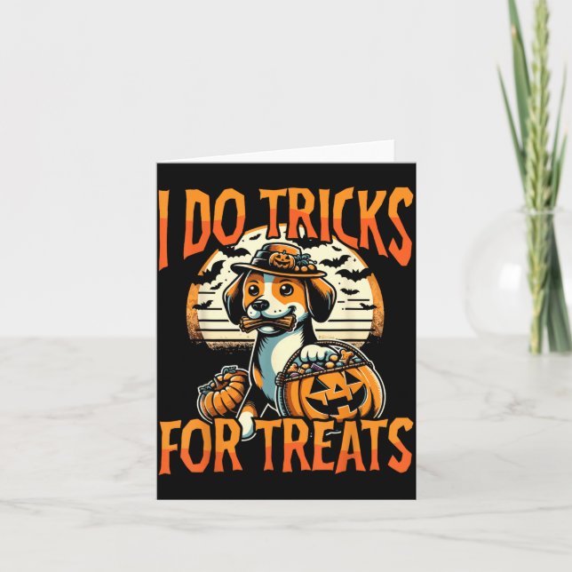 Cute Funny Dog Themed Dig Owner Halloween Design Card (Front)