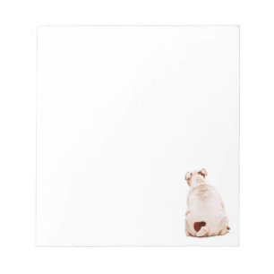 Cute funny dog white Bulldog Notepad