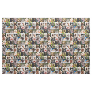 Cute & Funny Dogs Photo Collage fabric