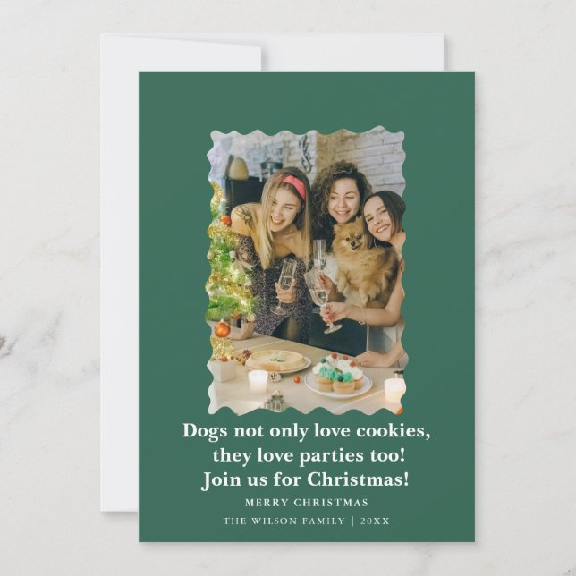 Cute Funny Dogs Saying Christmas Holiday Card  (Front)