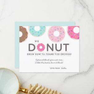 Cute Funny Doughnut Thank You Cards