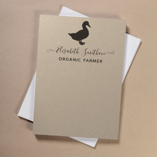 Cute Funny Duck Organic Market Personal Stationery Card