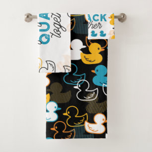Cute Funny Ducks Puns Quote Bath Towel Set