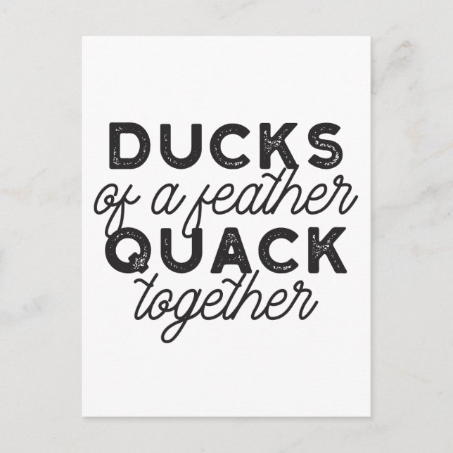 Cute Funny Ducks Puns Quote II Postcard (Front)
