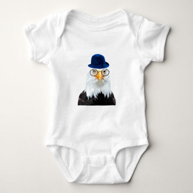 Cute funny eagle animal for baby/kids baby bodysuit (Front)