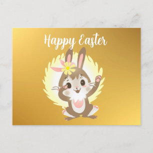 Cute Funny Easter Bunny Holiday Postcard