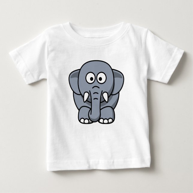 Cute Funny Elephant - Grey T-Shirt (Front)