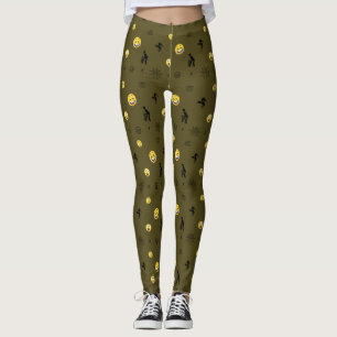 "Cute Funny Emoji Pattern Emotion Faces" Leggings