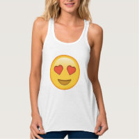Cute, funny emoji Tank Top with heart