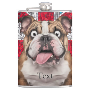 Cute Funny English BullDog Hip Flask