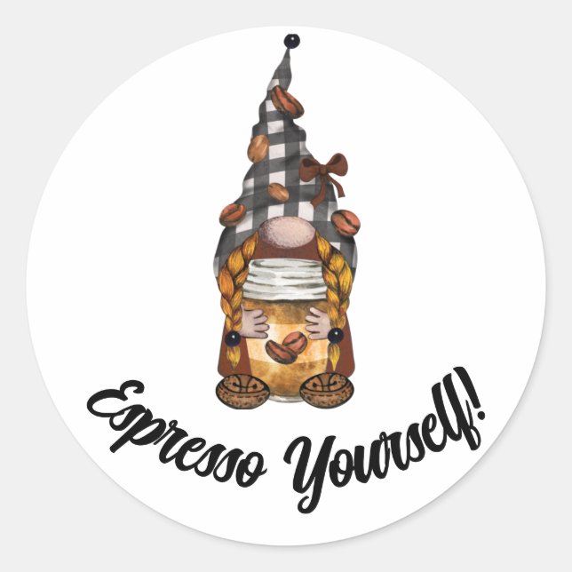 Cute funny Expresso coffee sticker (Front)