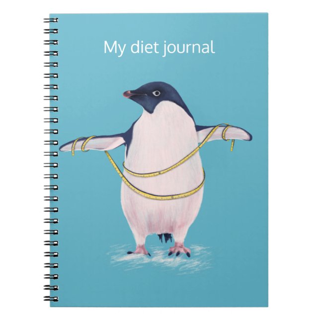 Cute Funny Fat Penguin Weight Loss Diet Journal (Front)