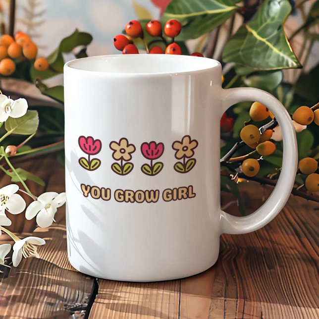 Cute Funny Flower Plant Lover Inspirational Lady Coffee Mug (Creator Uploaded)