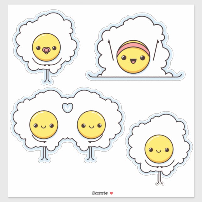 Cute funny fried eggs  (Sheet)