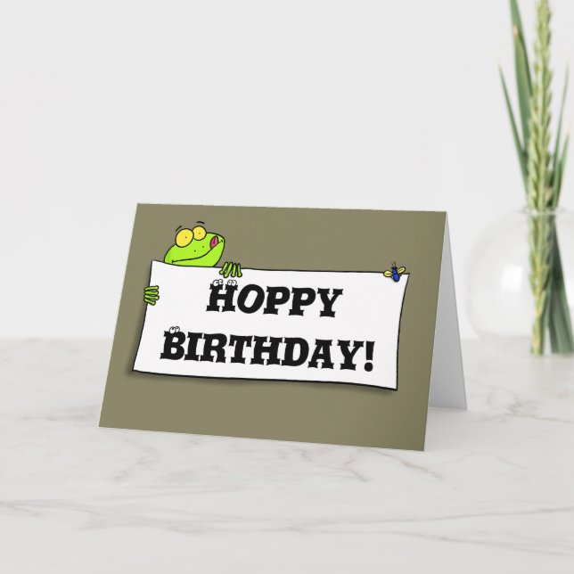 Cute funny frog birthday card (Front)