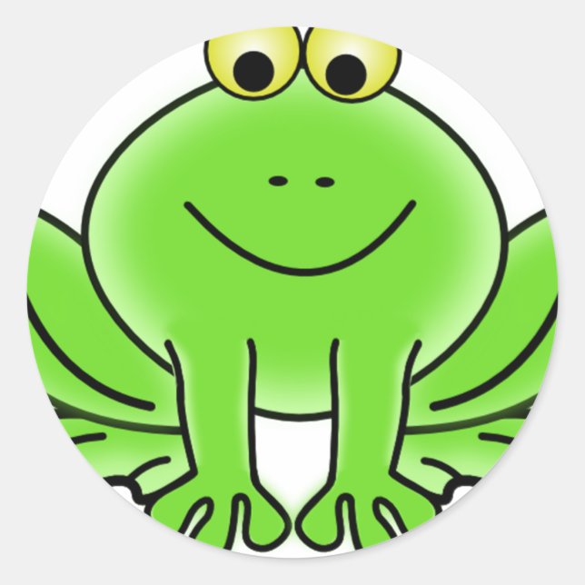 Cute Funny Frog Classic Round Sticker (Front)